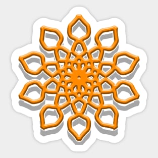 Orange Effects Mandala Sticker